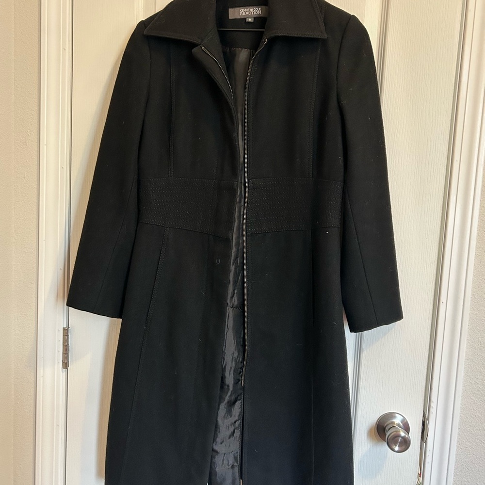 Kenneth Cole Reaction Black Wool Coat - Women's Size 8